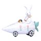 thumbnail image 2 of Resin Figurina De Automóvil De Bunny De Pascua Para Patio, Balcón, Decoración Del Patio 7.8x7x6.3 Pulgadas Blancas, 2 of 5