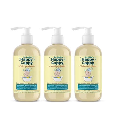 Shampoo Y Gel De Baño Happy Cappy Para Bebés Con Eccema 240 Ml (Paquete De 3)