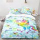 thumbnail image 1 of v254 Bed Sheets Cartoon Unicorn Duvet Cover Floral Rainbow Quilt Cover Microfiber Girl's Eyelash Bedding Set Full For Kids Teen Kawaii Room 3-Piece Bedding Set (1 Duvet Cover + 2 Pillow Shams) Bed She, 1 of 5
