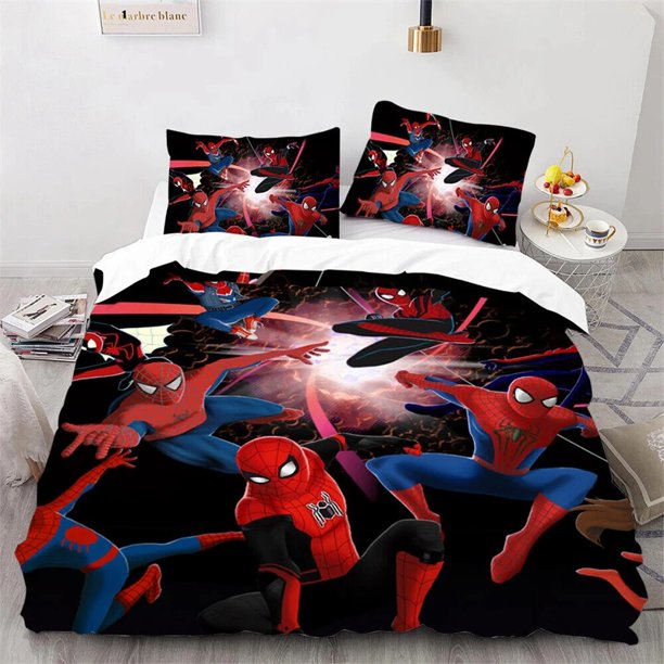 Marvel Duvet Cover Cartoon Anime Spider-Man Printed Bedding Sets Kids Comforter Bedding Sets Full Size Bedroom Decoration Bed Sheets