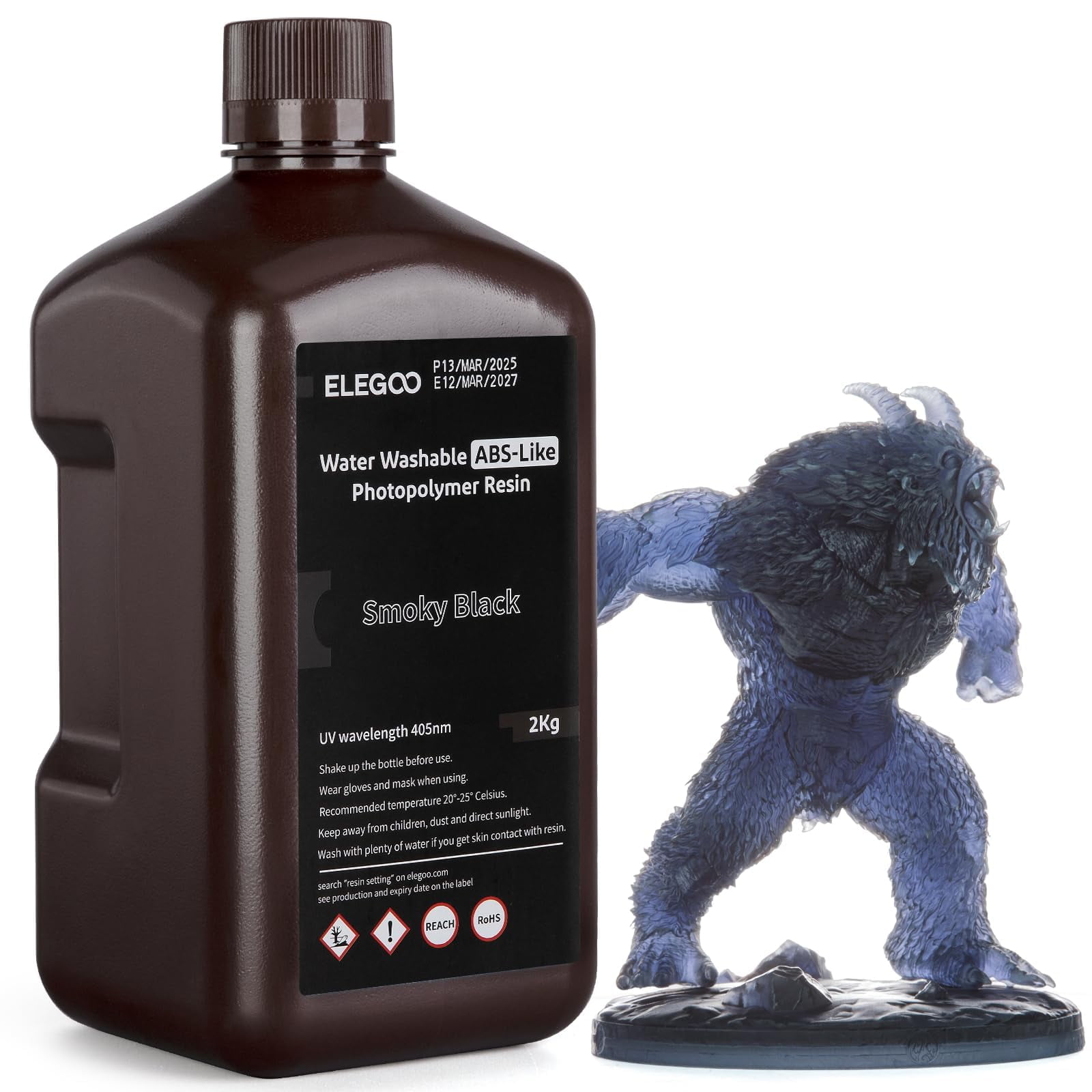 Impresora 3d De Resina Elegoo, Lavable Con Agua, Tipo Abs, 2 Kg, Color Negro Ahumado