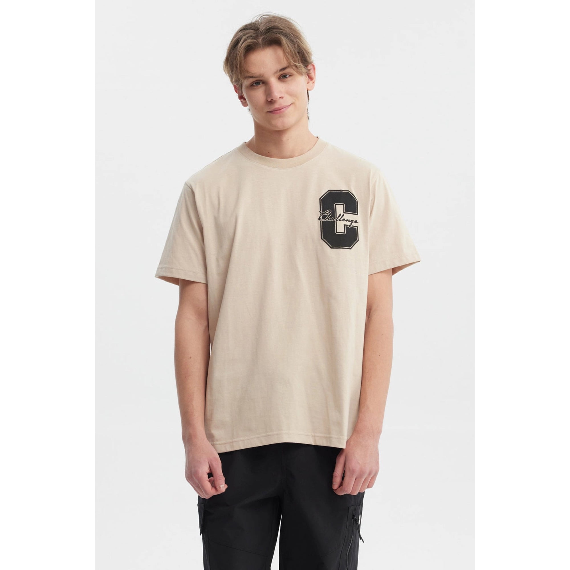 Fashionspark - Polera Hombre Regular Fit Letra Beige