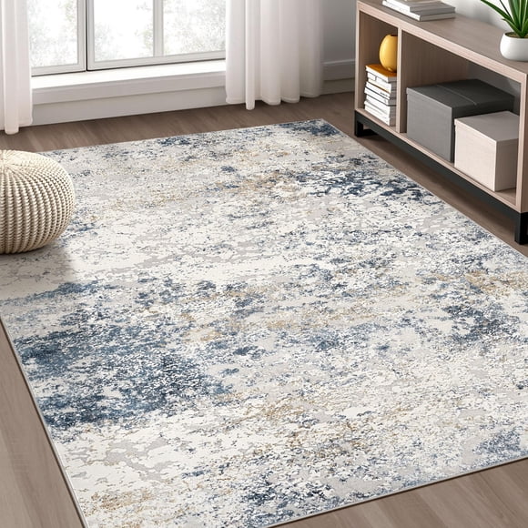 Alfombra Area DMOYEST Beige Azul 160x230 cm Poliéster
