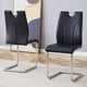 thumbnail image 1 of Black PU Dining Chair Set.Uniquely designed black dining chairs. PU material, paired with silver metal chair legs. Suitable for offices, restaurants, kitchens, conference rooms, etc.(Set of 2), 1 of 3