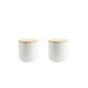 thumbnail image 1 of Pack 2 Contenedores Cerámica Tapa Madera S Blanco Simplit blanco, 1 of 5