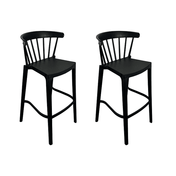 Pack 2 Taburetes Bar Windsor Negra