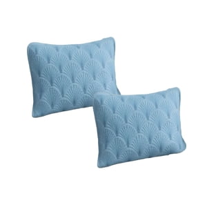 Genérico - Pack De 2 Fundas De Cojin Serie Abanico 30X50 Cm Celeste