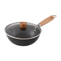 Magideal - Sartén Wok Antiadherente, Cocina De Inducción Con Revestimiento Antiadherente, Sartén De Gas Wok, Utensilios De Cocina Generales, Sartén Wok De Hierro