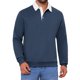 thumbnail image 1 of INSPIRE CHIC Polo Sudadera de Hombre con Cuello Contrastado y Mangas Largas M Azul Oscuro, 1 of 6