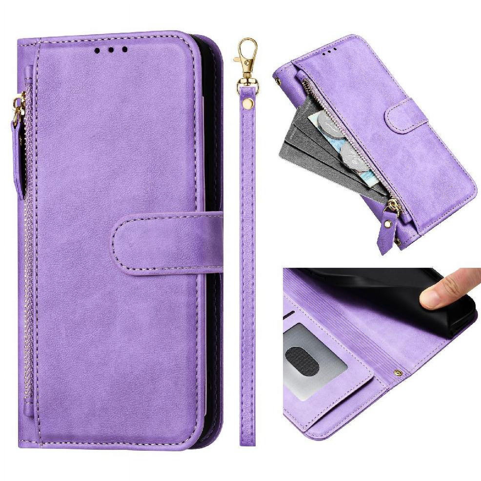 Foxdock - Funda Para Motorola Moto G20 Con Cremallera Tipo Cartera, Tarjetero, Marco De Fotos, Soporte Y Cordón, De Piel Sintética. Morado