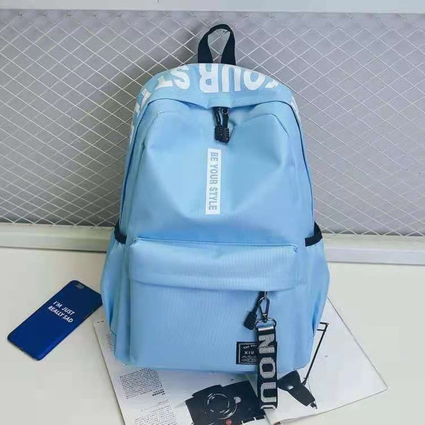 2024 Large-capacity Student School Bag Casual Solid Color Backpack Material Oxford Men New Backpack Multi-functional Simple Bag