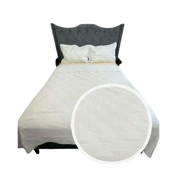 Quilt Cubrecama De Lujo Verano Delgado 2 Plazas Blanco