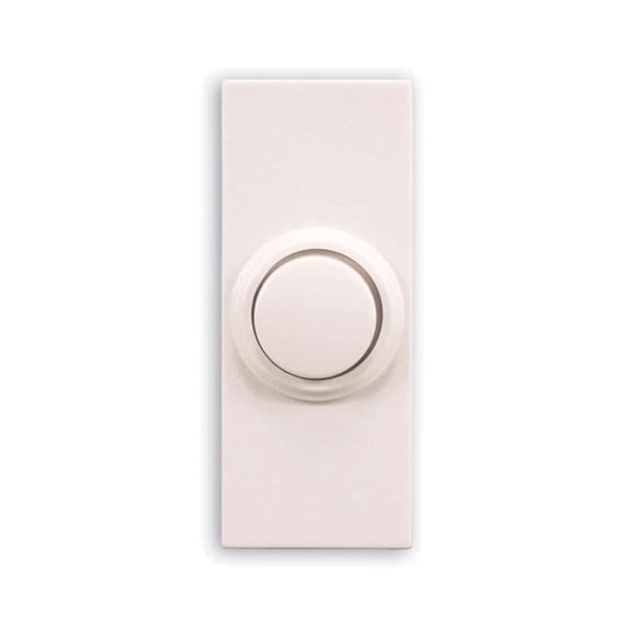 Timbre inalámbrico con botón pulsador Heath Zenith de plástico blanco