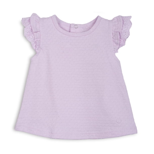 Polera Bebé Niña Manga Corta Lisa con Broches Lila Pillin