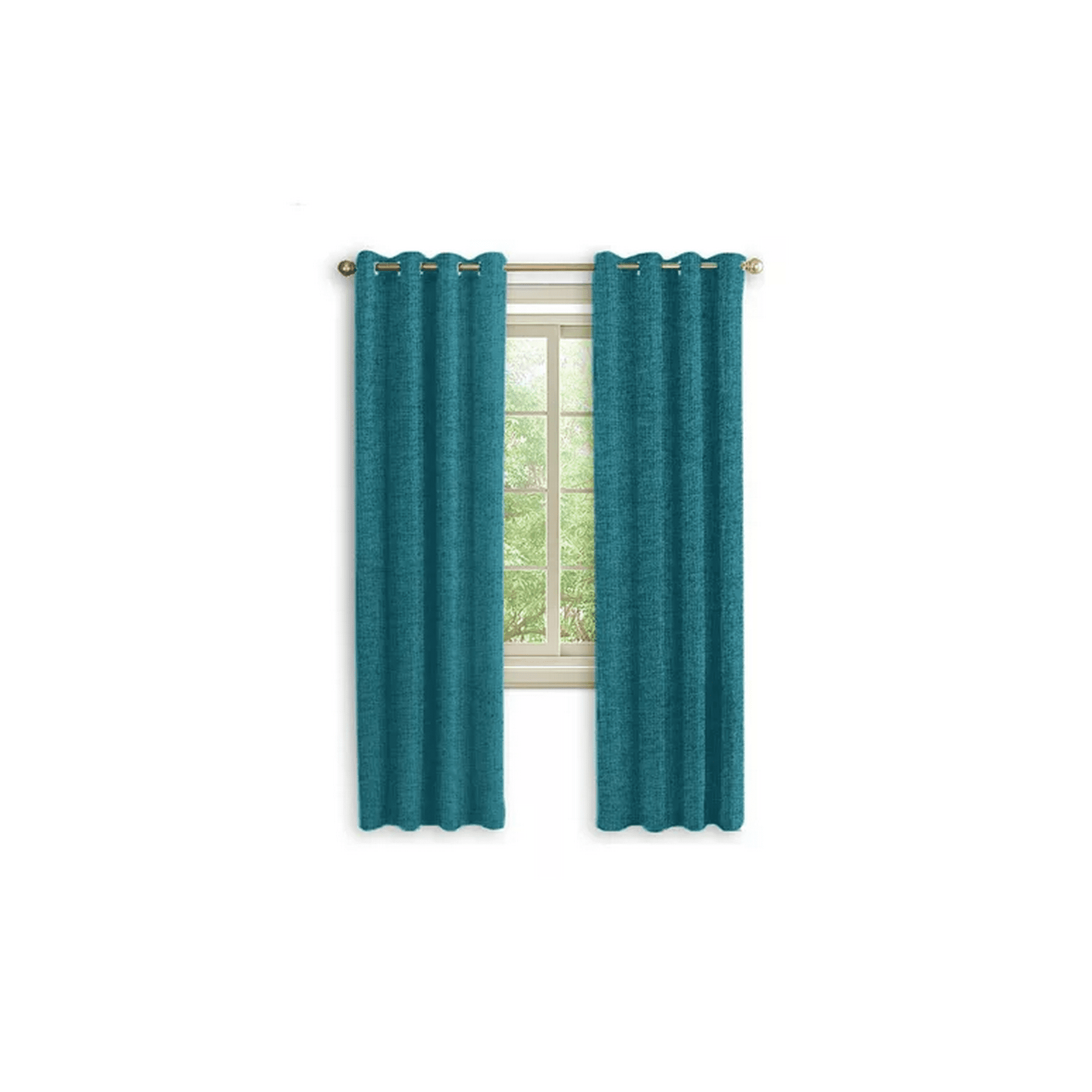 Genérico - Cortina Blackout 100% 2 Paños 140x220cm Textura Lino Turquesa