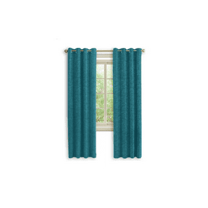 Genérico - Cortina Blackout 100% 2 Paños 140X220Cm Textura Lino Turquesa