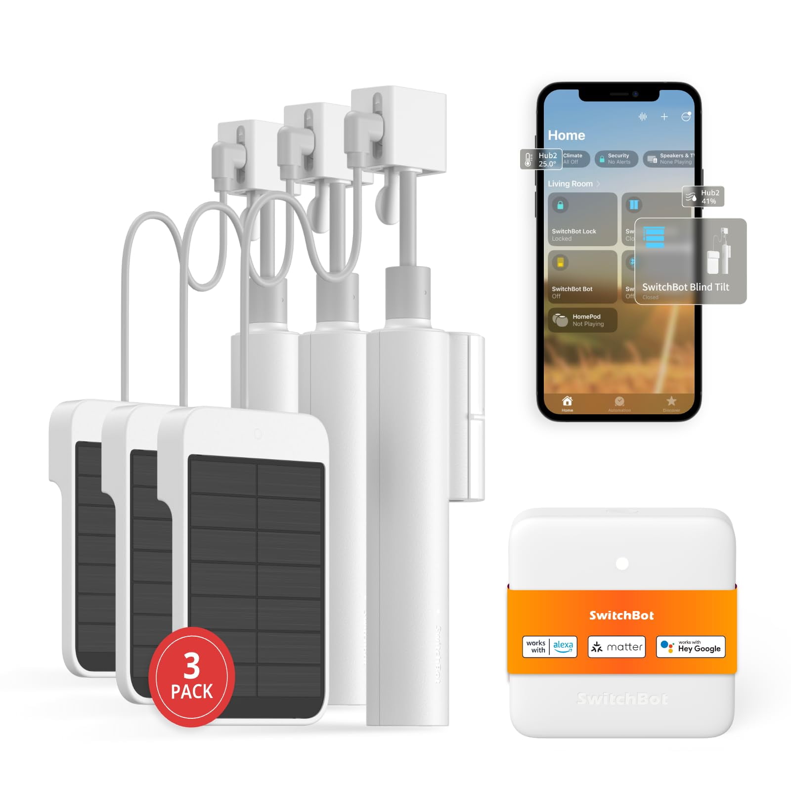 Kit Inteligente De Persianas Motorizadas Eléctricas Switchbot Con Hub Mini