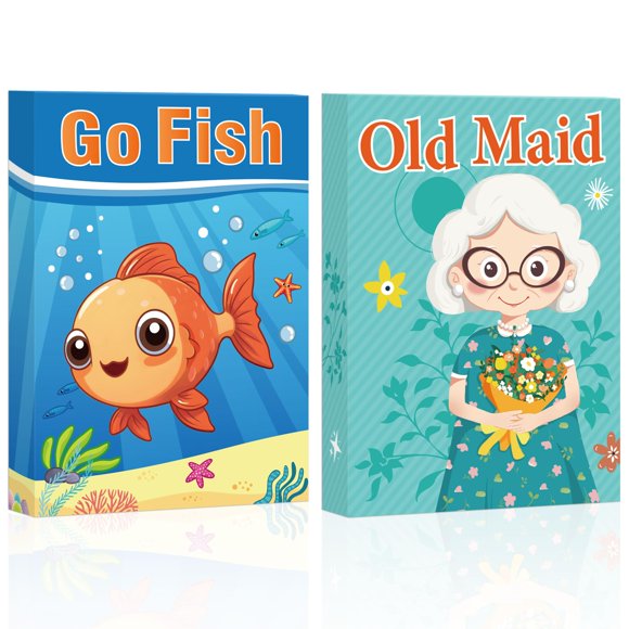 Juegos de cartas Etyishe Go Fish y Old Maid – 2 barajas