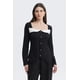 thumbnail image 1 of Polera Mujer Escote Cuadrado Aplicación Botones Negro, 1 of 4