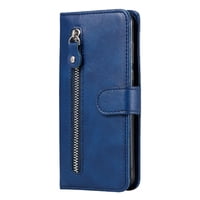 Gangxun - Funda Con Cremallera Para Motorola Edge 20 Pro, Carcasa Cartera De Cuero Pu Con Soporte Y Tarjetero