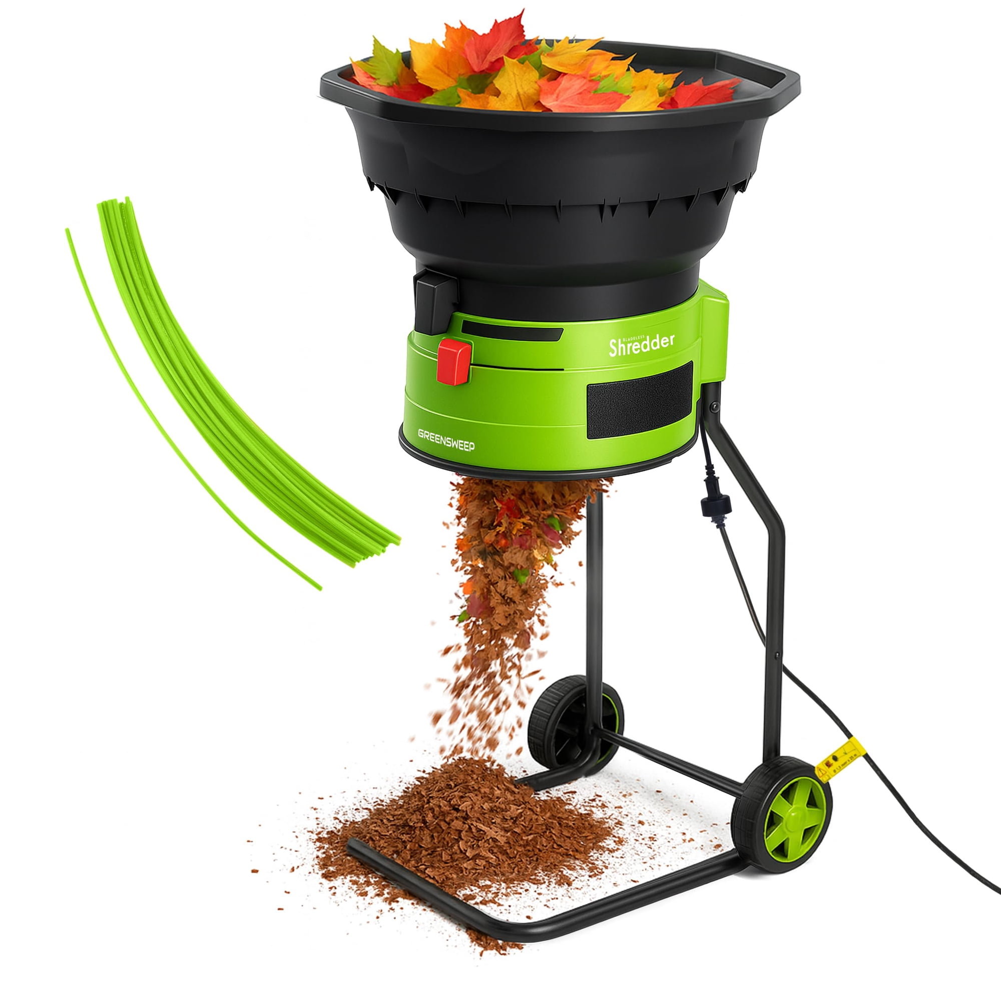 Trituradora Y Trituradora De Hojas Greensweep Xl Sin Cuchillas 15a 9,000 Rpm