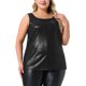 thumbnail image 1 of Agnes Orinda Trajes de Halloween para Mujeres Tallas Grandes Tops de Escuela Universitaria Cuello Redondo Sin Mangas Fiesta Clubwear Holográfico Brillante Metálico Camiseta Sin Mangas 2X Negro, 1 of 8