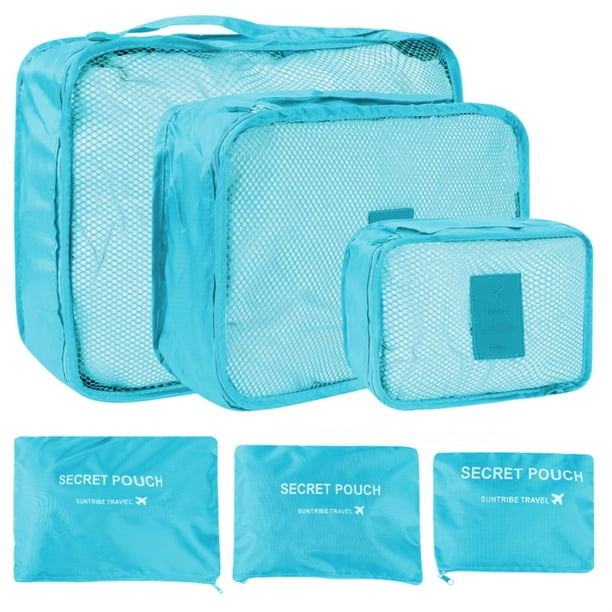 6pcs Set Travel Suitcase Organizer Bags, Luggage Packing Cubes For Travel Organizer, Shoe Clothes Luggage Storage Bags,