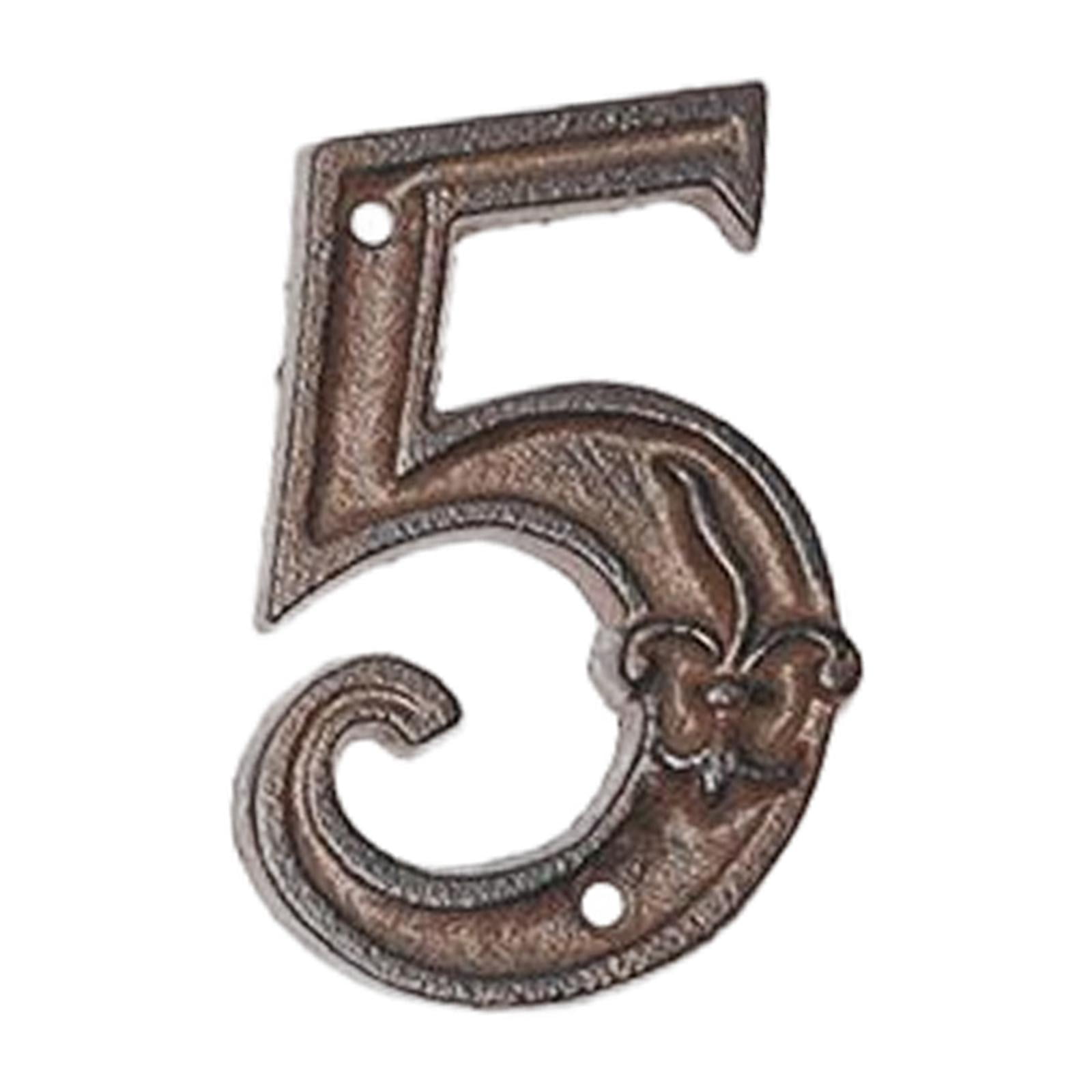 Magideal - Placa De Puerta De Dígitos De Metal Con Efecto, Número De Dirección, Etiqueta, Números, Placa De Puerta Para Habitación De Hotel Exterior, Cafetería , 5 C-5