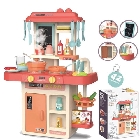 Modernkitchen - Cocina De Juguete 42 Accesorios Estilo Moderno Rosada