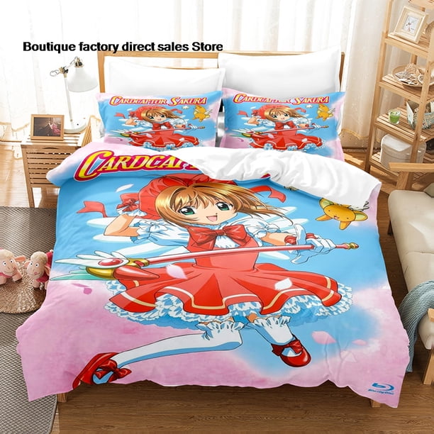 CARDCAPTOR SAKURA Bedding Set Single Twin Full Queen King Size Bed Set Aldult Kid Bedroom Duvetcover Sets CXG bed sheet setBed Sheets