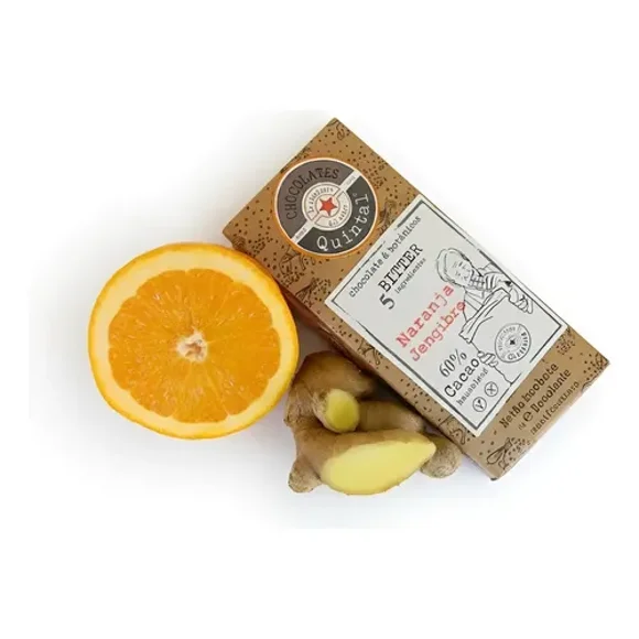 Chocolate Bitter Naranja Jengibre (60% Cacao) 100g - Quintal
