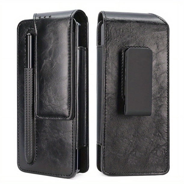 Stylish Leather Phone Belt Bag For Samsung Galaxy Z Fold4 & Fold3 - Keep Your Phone & Pen Secure!