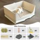 thumbnail image 2 of Caja de arena RUBYHOME con forma de conejo de gran tamaño con cajón, 43 x 30 x 16 cm, color blanco, 2 of 8