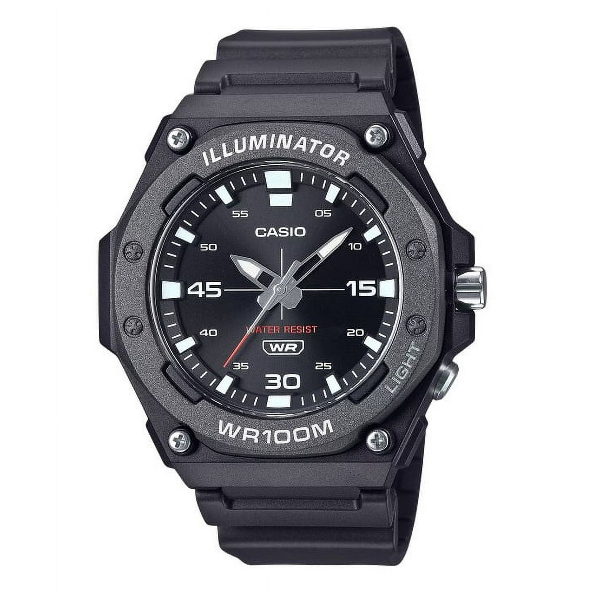 Casio - Reloj Análogo Para Hombre Standard Correa De Resina Dial Negro Quartz Mw-620h-1a 100m