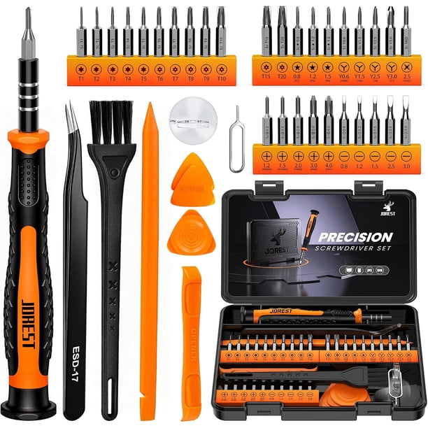 JOREST 40 piezas, set de destornilladores de precisión pequeños de acero S2 con mango en T