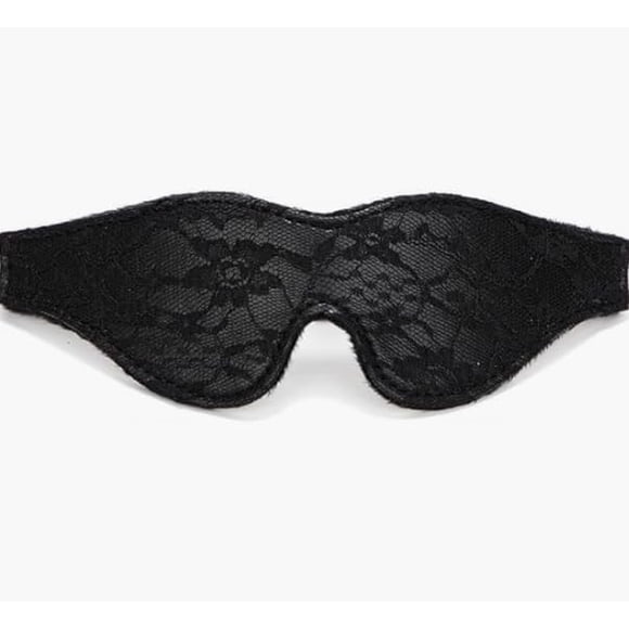 Máscara para dormir de seda negra NIhtian con correa ajustable y cómoda