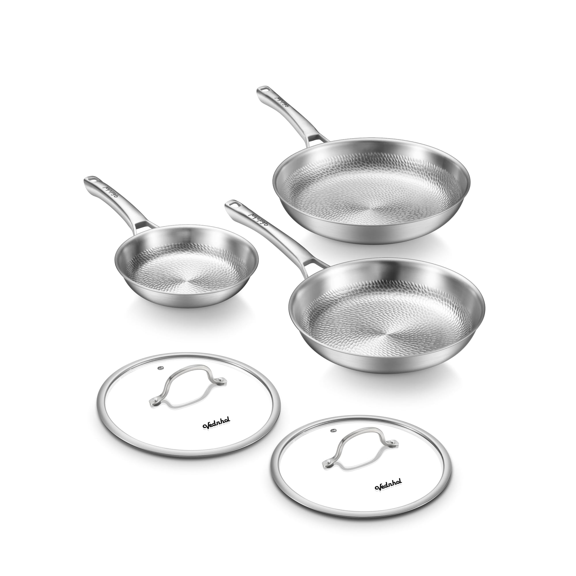 Set De Sartenes De Titanio Vednhol Pure Titanium Hammered Pro 20/25/30 Cm