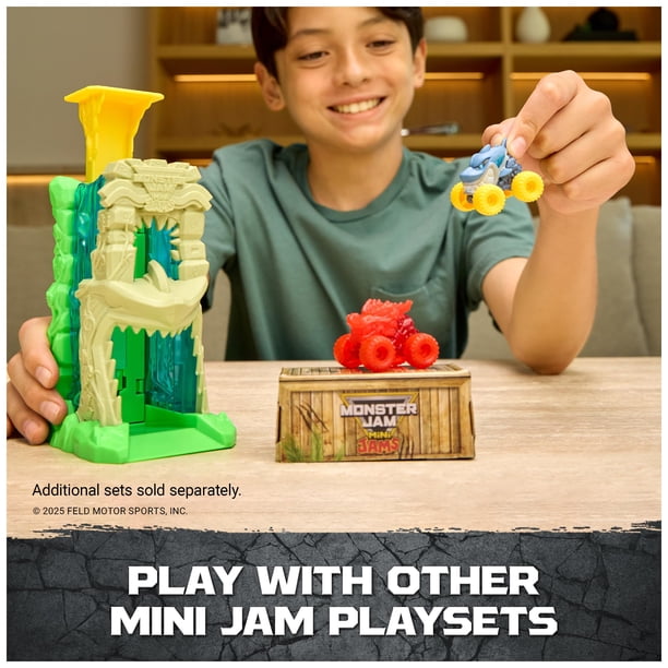 Playset Monster Jam Mini Jams Escape Loca de la Cobra con Camiones