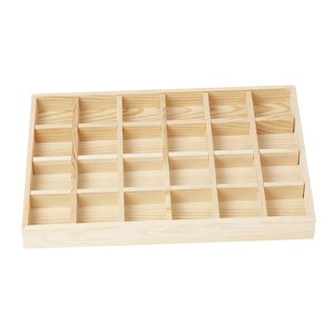 Ioensy - Caja De Bandeja De Joyería, Bandeja De Almacenamiento De Joyería De Madera Para Escaparate De Tienda Casera, 24 Rejillas