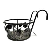 Magideal - Soporte Para Maceta Con Barandilla De Metal, Soporte Para Maceta, Cesta, Barandilla Colgante, Soporte Para Plantas, Balcón, Decoración Del Hogar, Vall Estilo B