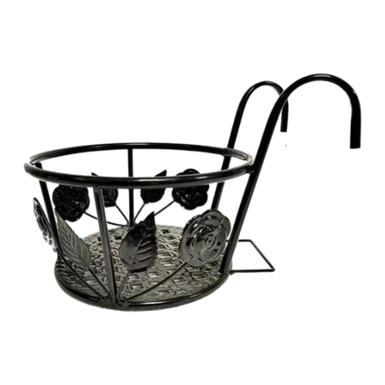 Magideal - Soporte Para Maceta Con Barandilla De Metal, Soporte Para Maceta, Cesta, Barandilla Colgante, Soporte Para Plantas, Balcón, Decoración Del Hogar, Vall Estilo B