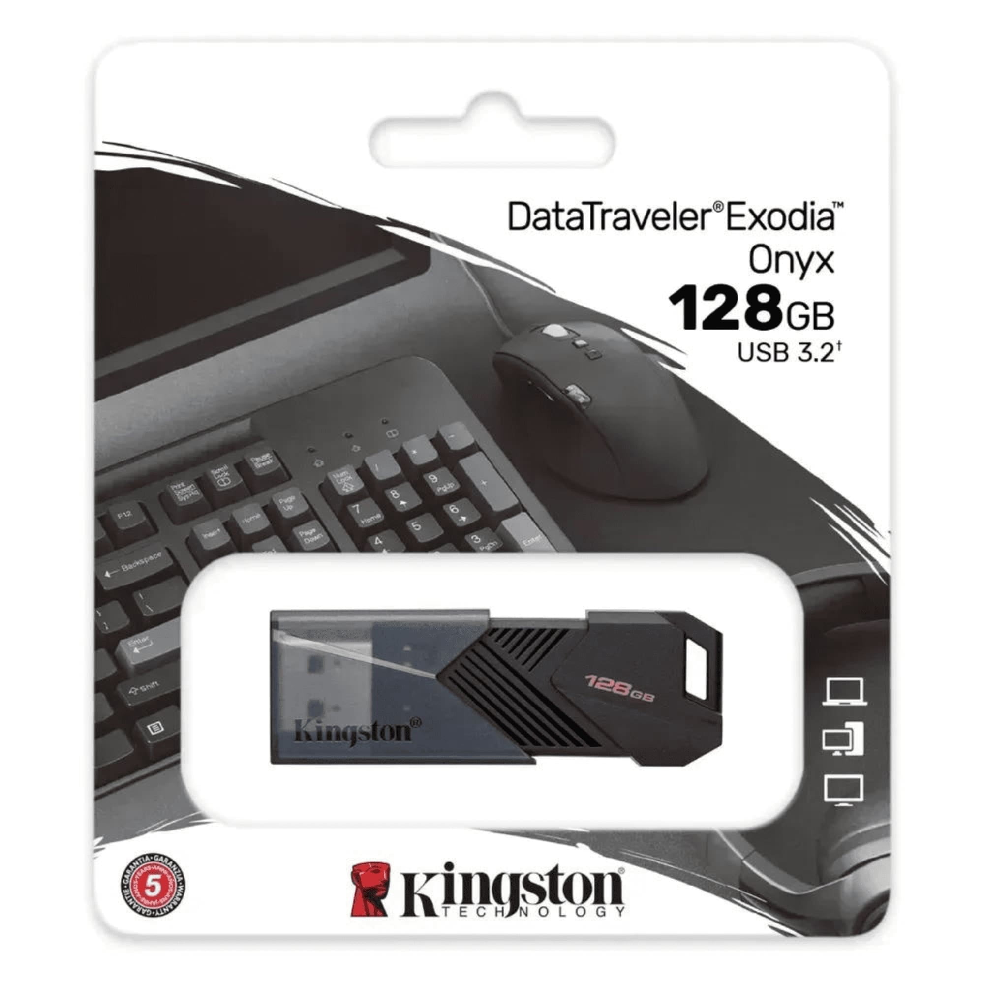 Kingston - Pendrive 128gb Usb 3.2 Datatraveler Exodia Onyx