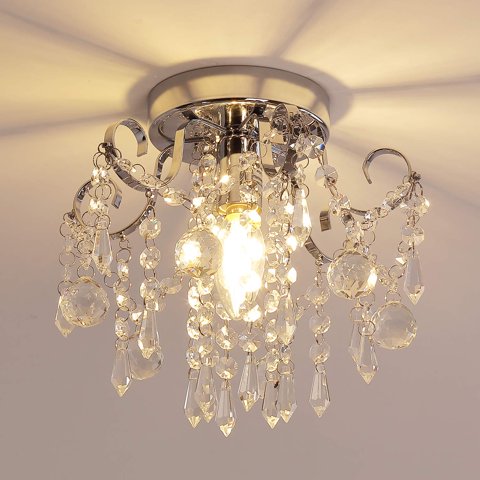 Chandelier Q&S Mini Crystal - Lámpara Cromada Con Montaje Empotrado