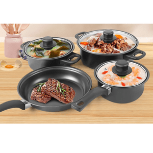 Genérico - Set De Batería De Cocina Ollas Sarten 7 Piezas