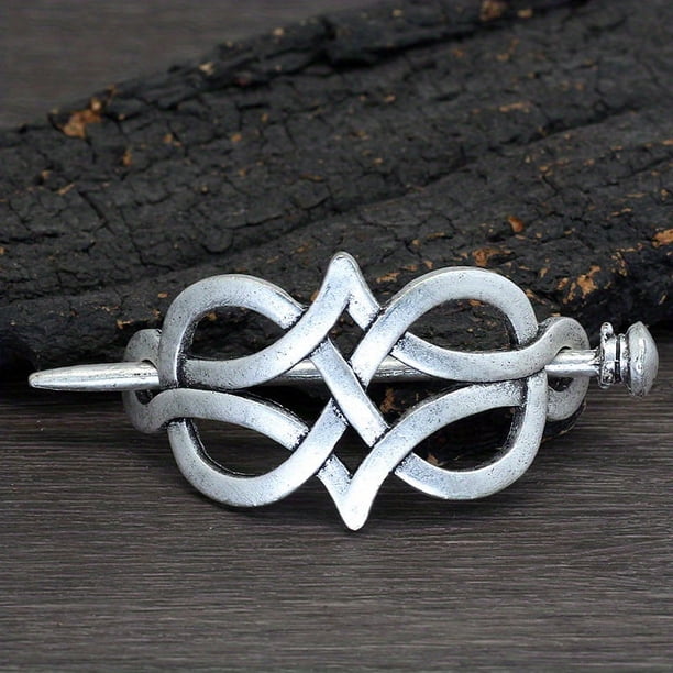 1pc Celtic Viking Crown Hairpin - Stunning Silver Irish Hair Accessory for Women - Perfect for Braids and Decorative Jewelry