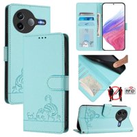 Funda Tipo Cartera Foxdock Para Xiaomi Poco F7 Pro 5G Con Soporte, Ranuras, Rfid, Diseño De Gato