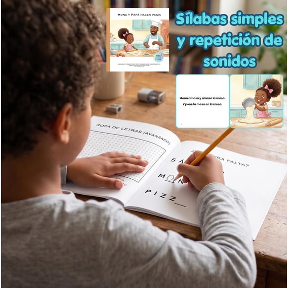 Pack de 2 Cuentos Infantiles con Actividades (3-7 años): Mona y Papá Hacen Pizza + Un Día Con Osito (Mis primeros cuentos con actividades)