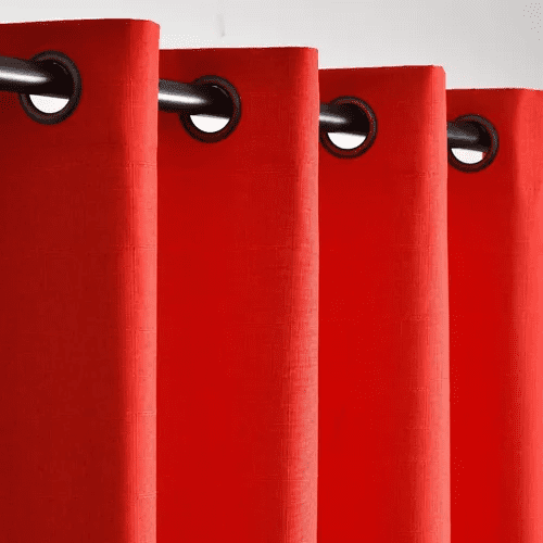 Genérico - Cortina Lino Con Blackout Engomado Térmica 140x220 Rojo