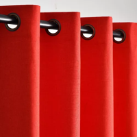 Genérico - Cortina Lino Con Blackout Engomado Térmica 140X220 Rojo
