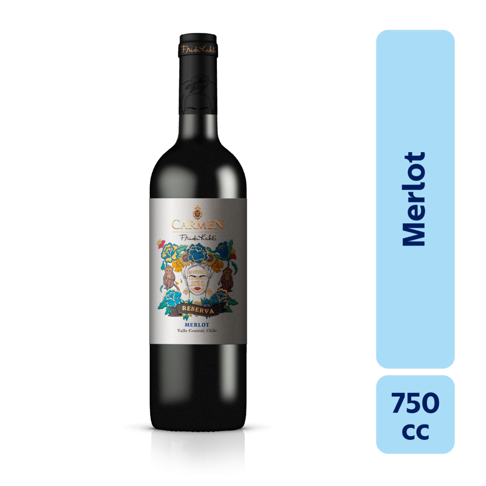 Vino Tinto Frida Kahlo Merlot Reserva 12.7° Botella 750 ml Carmen